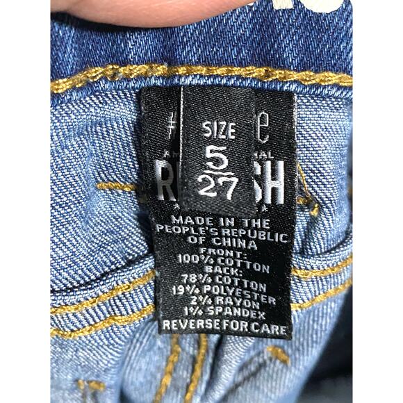 Rewash High Rise Mom Jeans Distressed Medium Wash Cotton Stretch Womens 5 / 27 - Picture 9 of 11